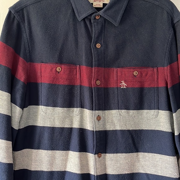 Men’s Original Penguin Flannel Button Down Shirt - Picture 3 of 5